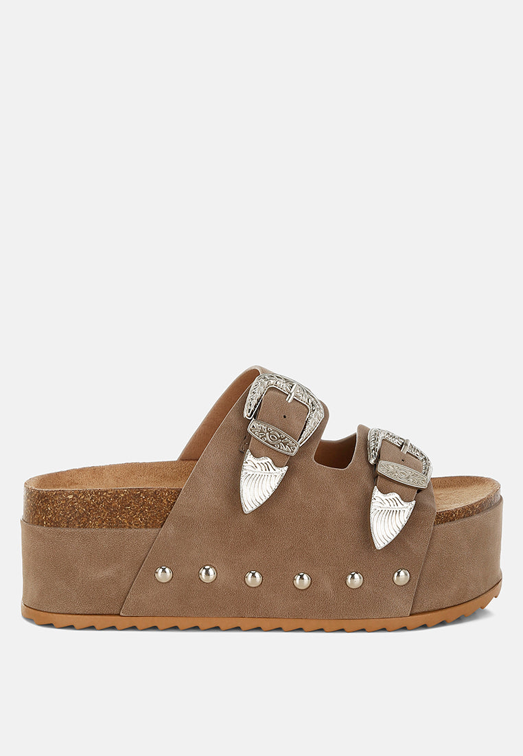 Zaphod Faux Leather Flatform Slip Ons