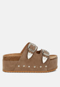 Zaphod Faux Leather Flatform Slip Ons